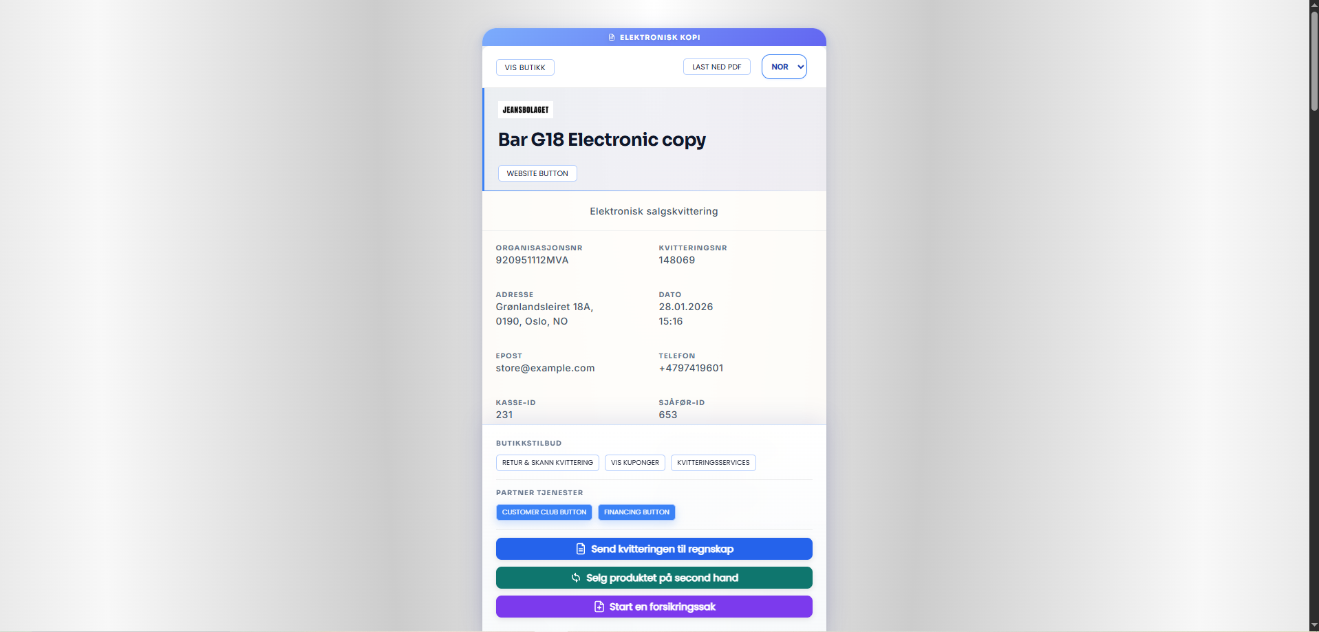 Zeipt Dashboard desktop screenshot 1